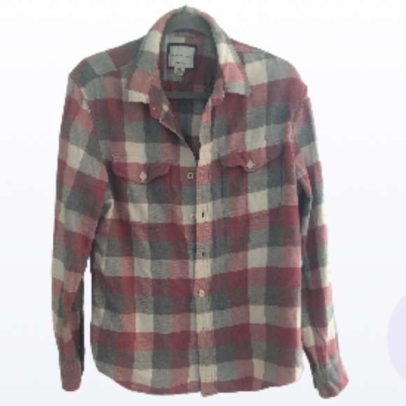 American Eagle Flannel Lumber Jack Plaid Button Up Super Soft Shirt - Picture 1 of 12